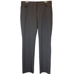 Express Columnist Slim Mid Rise Stretch Pants Size 12 Gray Stripes Work Trousers